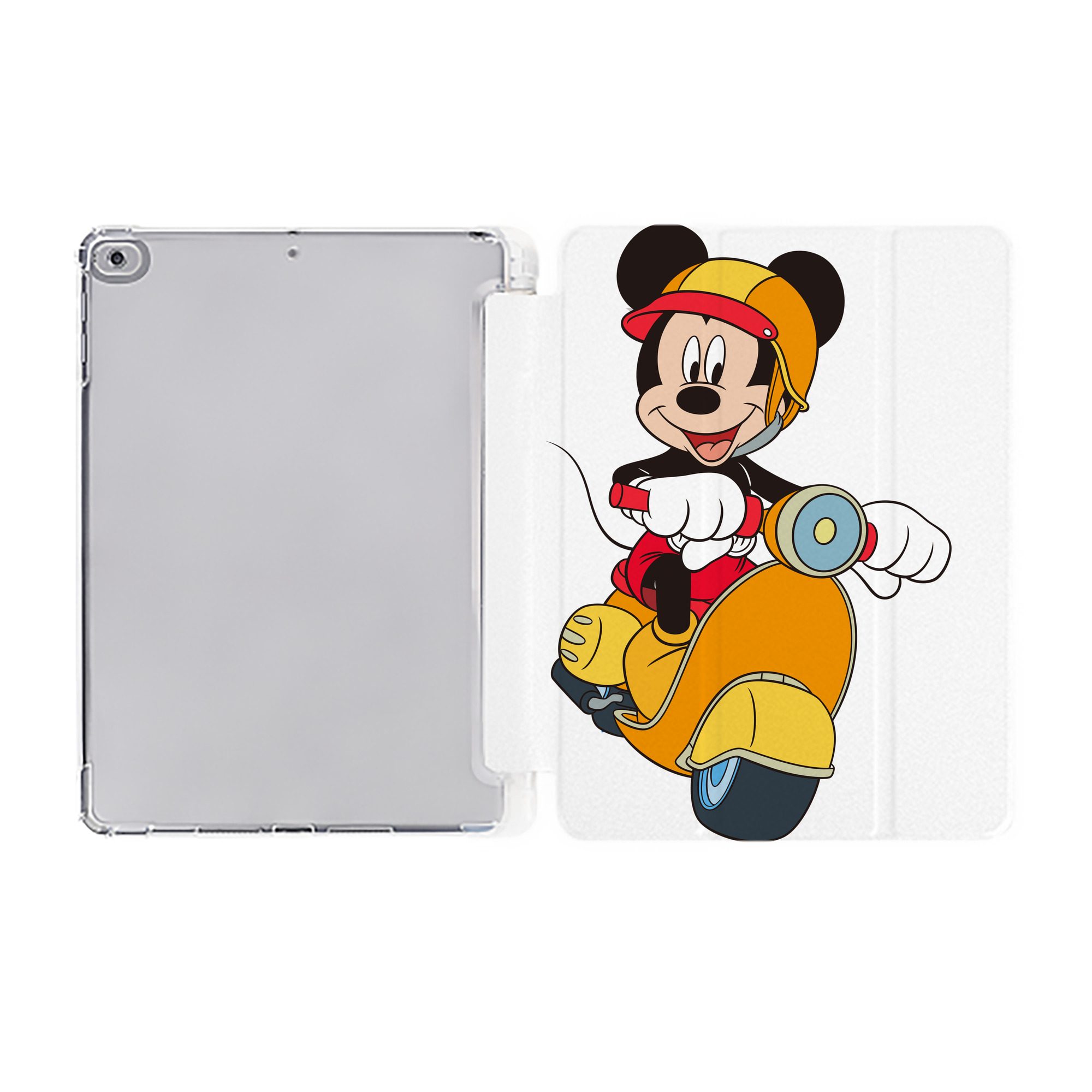 （画像用） ミッキーマウス Mickey Mouse IPad ケース ペン収納付き 三つ折りスタンド PUレザー×シリコン 対応機種9.5/10.5/10.9インチ
